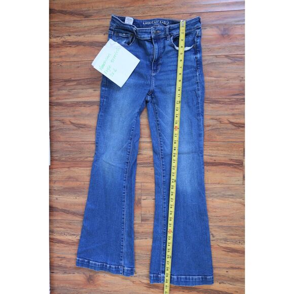American Eagle Outfitters Super High Rise Flare Stretch Jeans sz 6 - Picture 10 of 12